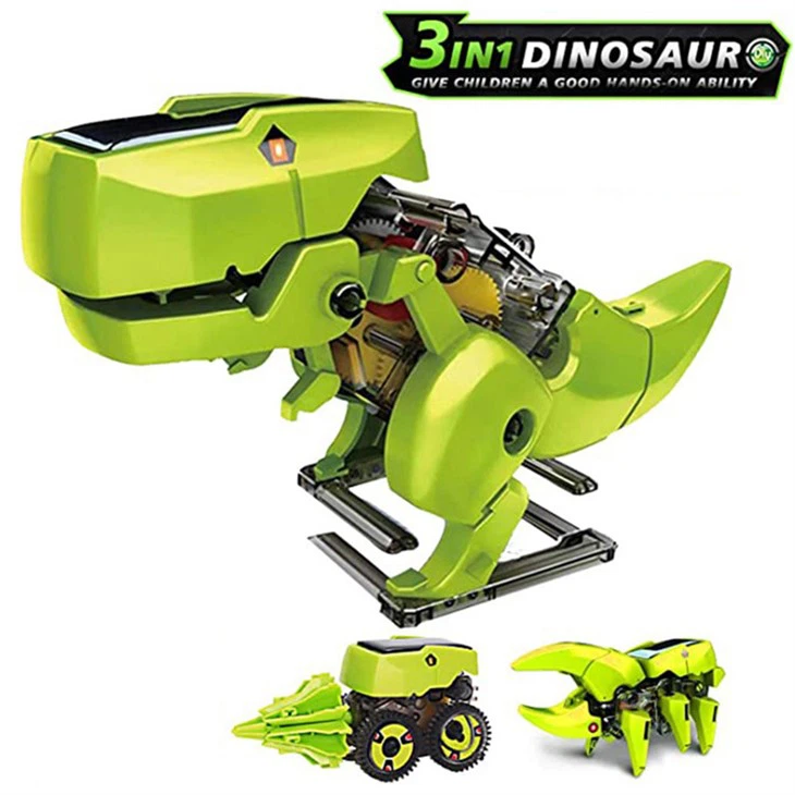 Assembled Dinosaur Solar Powered 3-in-1 Robot Toy